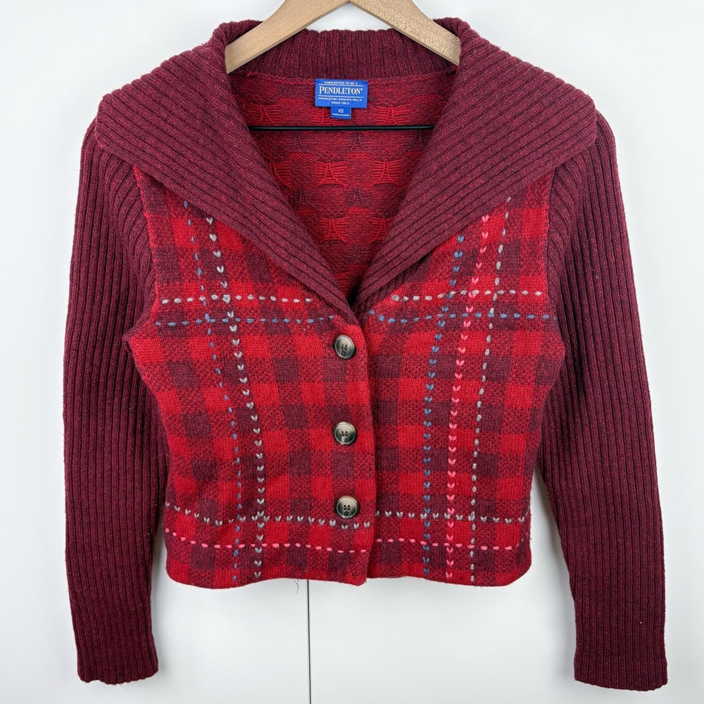 Pendleton Red Plaid Women's Cardigan